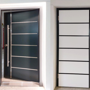 ADLO - Thermo-Au�enraumt�r, zweif�big, T�rgriff vertikal abgerundet, Abmessung 90cm x 210cm