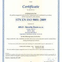 ADLO Sicherheitst�ren: EN ISO 9001 - 2009