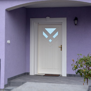 ADLO - Thermo-Au�enraumt�r Teduo, verglast atyp, Oberfl�che des Thermo-Glases Stopsol blau