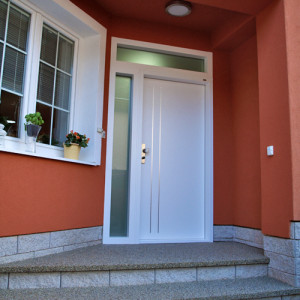 ADLO - Sicherheitst�r ADUO, Leisten aus rostfreiem Stahl, Thermo f�r den Au�enbereich, Dreifach-Panzerglas, verglaste Fixteile