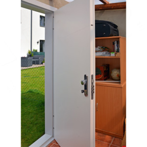 ADLO - Sicherheitst�r LISBEO, Ausf�hrung Aqua, T�r f�r ein Gartenh�uschen