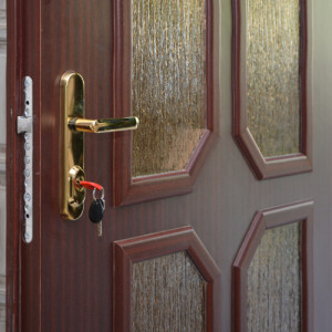 ADLO - Sicherheitst�r TEDUO, Thermot�r f�r den Au�enbereich mit Thermo Dreifachglas, verglast P421, T�roberfl�che Geta 603