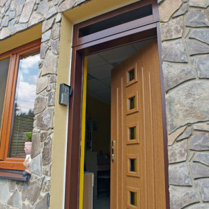 ADLO - Thermo-Sicherheitst�r KASIM, Thermo-Dreifachglas 553 mit Oberlichte, abgerundete Leisten