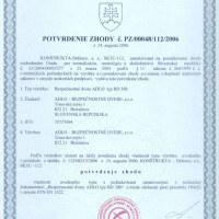 Zertifikat �ber Kugelsicherheit FB4s (laut den ENV 1522 Normen)