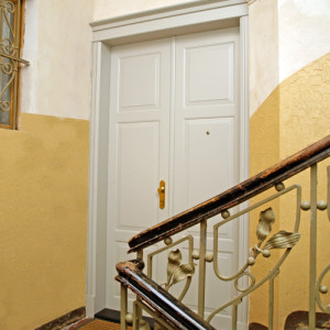 ADLO - Doppelfl�gel-Sicherheitst�r ADUO, atypisches Kasettendesign, RAL 6019, atypische Verkleidung der T�rzarge