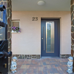 ADLO - Sicherheitst�r ADUO, Design NOBLESSE, Dalia 003, Thermo f�r den Au�enbereich, T�rgriffe O-1200