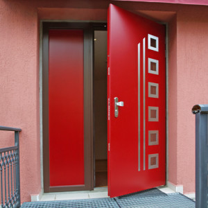 ADLO - Thermo-Au�enraumt�r ADUO mit vollem Fixteil, verglast P552, Oberfl�che RAL 3003