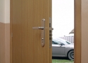 ADLO - Sicherheitstür LISBEO, glattes Design, Eingangstür in ein Arbeitszimmer, ADLO Türzarge mit Holzdekor