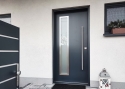 ADLO - Außenraumtür Teduo, Reihe Thermo, verglast, P370 atyp, Türgriff vertikal abgerundet 1200