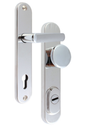 Sicherheitsbeschlag Rostex R1, Rund, Chrom Edelstahl, Griff - Kugel