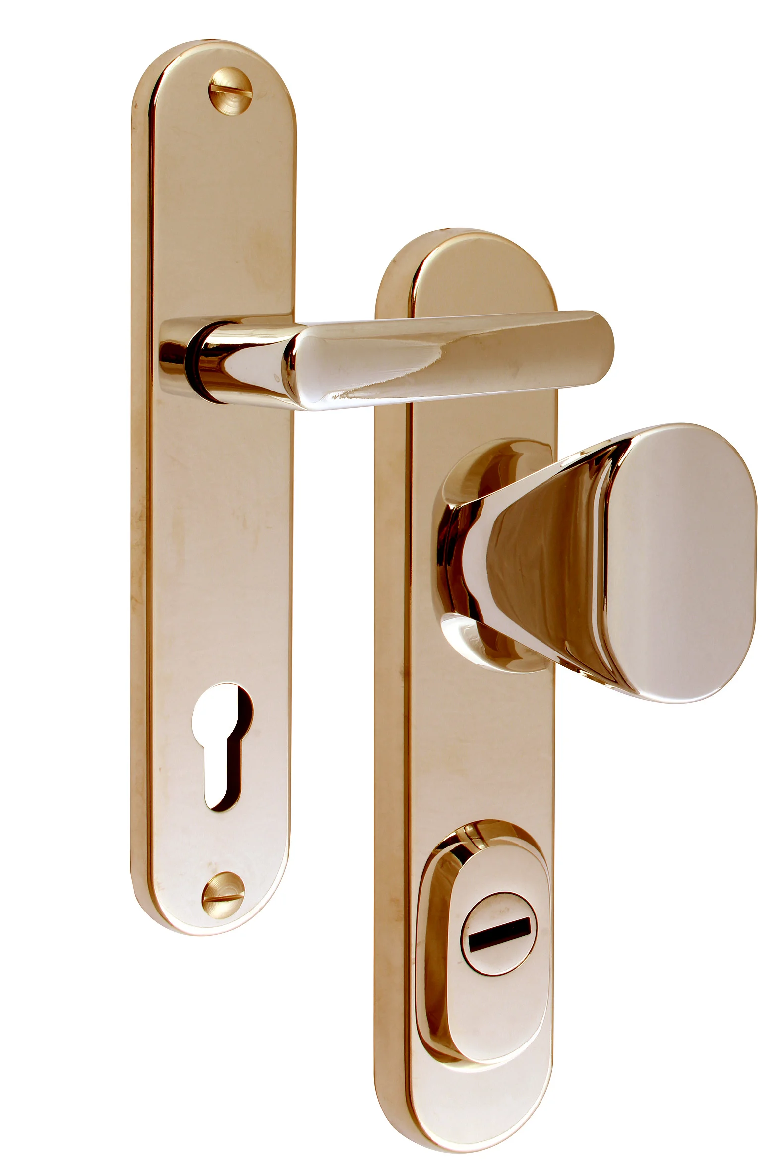 Schutzbeschlag Rostex R1 Decor, Rund, Titan gl�nzend, Dr�cker - Ovalgriff